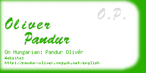 oliver pandur business card