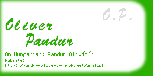 oliver pandur business card